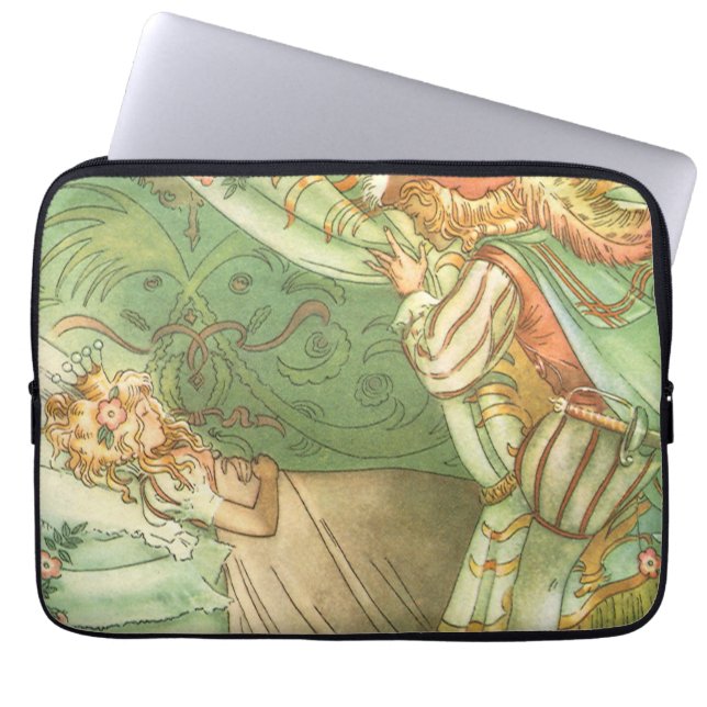 Housse Pour Ordinateur Portable Princesse de beauté dormante, Conte de fée Vintage (Devant)