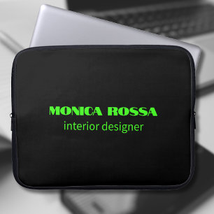 Housse Pour Ordinateur Portable Professionnel Simple Moderne Neon Vert Noir