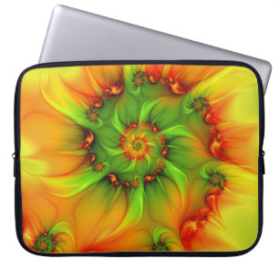 Housse Pour Ordinateur Portable Psychédélique colorée moderne art Abstrait fractal