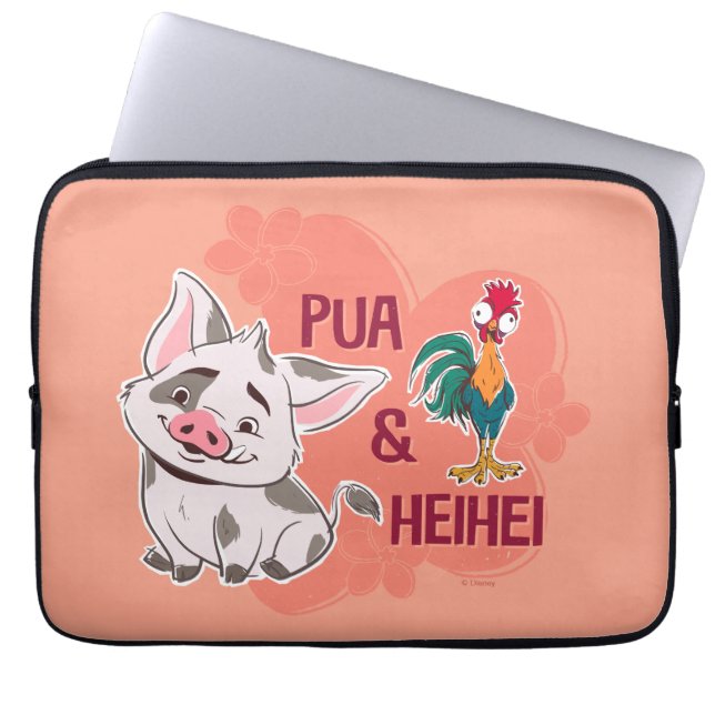 Housse Pour Ordinateur Portable Pua & Heihei Nom floral Graphique (Devant)