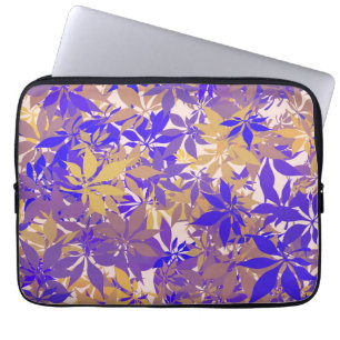 Housse Pour Ordinateur Portable Putple Bleu et feuilles de châtaignier bronze