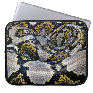 Housse Pour Ordinateur Portable Python noir, jaune et gris