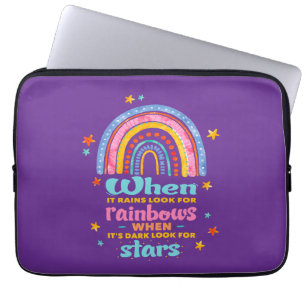 Housse Pour Ordinateur Portable Quand Il Pleut, Cherchez Les Arcs-En-Ciel