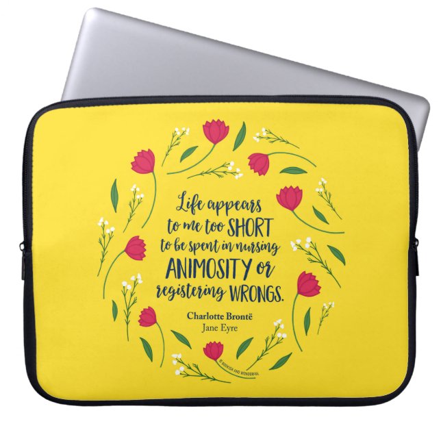 Housse Pour Ordinateur Portable Quota de Charlotte Bronte Jane Eyre Floral Life Bo (Devant)