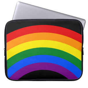 Housse Pour Ordinateur Portable RAINBOW FLAG BUTTON + your sign or text