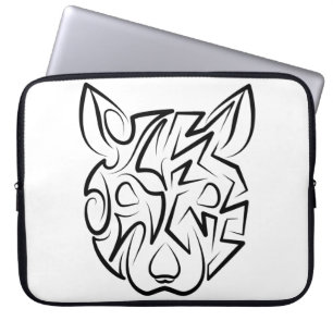 Housse Pour Ordinateur Portable Rat tribal noir et blanc