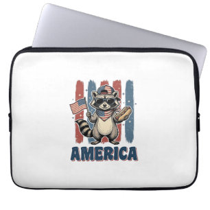 Housse Pour Ordinateur Portable Raton laveur patriotique America conception de t-s