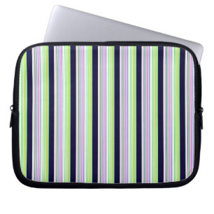 Housse Pour Ordinateur Portable Rayures colorées bleues mignonnes