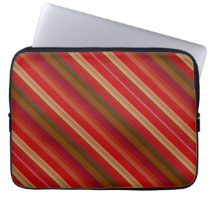 Housse Pour Ordinateur Portable Rayures rouges et dorées