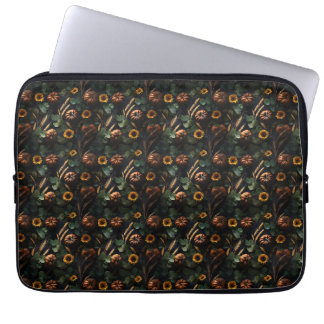 Housse Pour Ordinateur Portable Récolte sombre d'automne – citrouilles, blé tourne