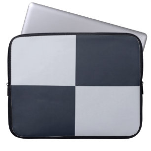Housse Pour Ordinateur Portable Rectangles marine et gris