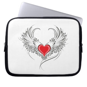 Housse Pour Ordinateur Portable Red Angel Coeur avec ailes