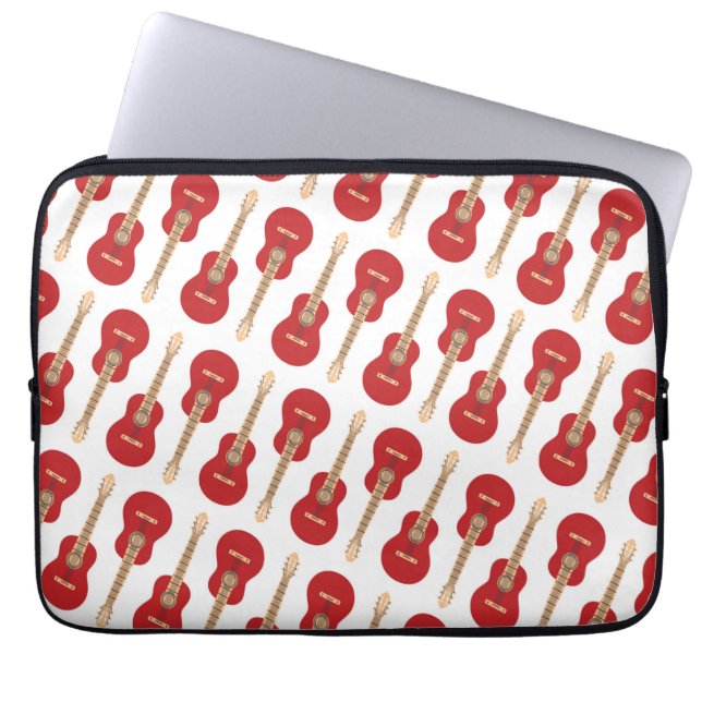 Housse Pour Ordinateur Portable Red Guitar Pattern (Devant)