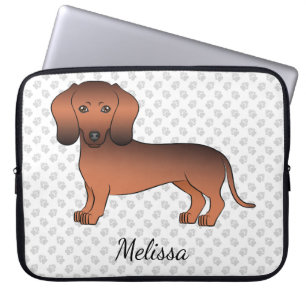 Housse Pour Ordinateur Portable Red Sable Cheveux court Dachshund Dessin Chien et