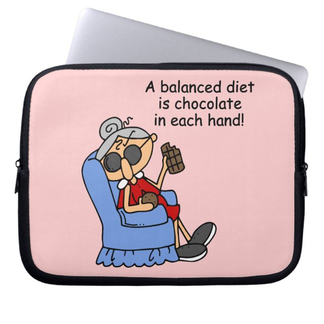 Housse Pour Ordinateur Portable Régime équilibré de chocolat (Devant)