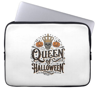 Housse Pour Ordinateur Portable Reine de Halloween Vintage Crâne Chemise Citrouill