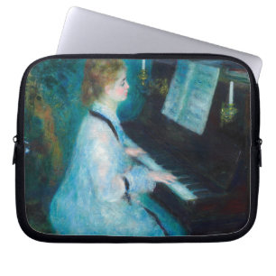 Housse Pour Ordinateur Portable Renoir femme à l'impressionniste Vintage de piano