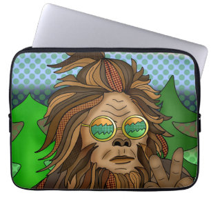 Housse Pour Ordinateur Portable Retro Bigfoot   Vintage Colours Sasquatch Pop Art