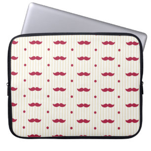 Housse Pour Ordinateur Portable Rétro guidon coloré de Stache de moustache
