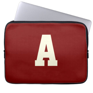 Housse Pour Ordinateur Portable Retro monogram alpha burgundy cream