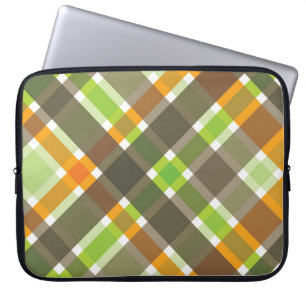 Housse Pour Ordinateur Portable Retro Orange Plaid Checks Motif Laptop Sleeve