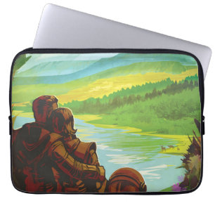 Housse Pour Ordinateur Portable Retro Space Travel Poster-Une mission de science d