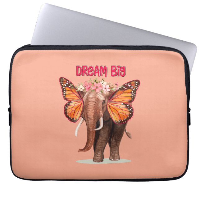 Housse Pour Ordinateur Portable Rêver Gros Comme Un Inspirationnel Éléphant (Devant)