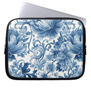 Housse Pour Ordinateur Portable Rêves bleus Chinoiserie aquarelle florale