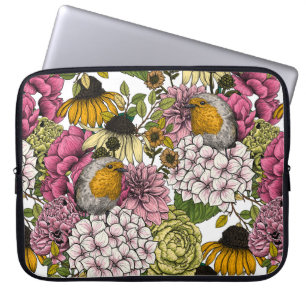 Housse Pour Ordinateur Portable Robins dans le jardin