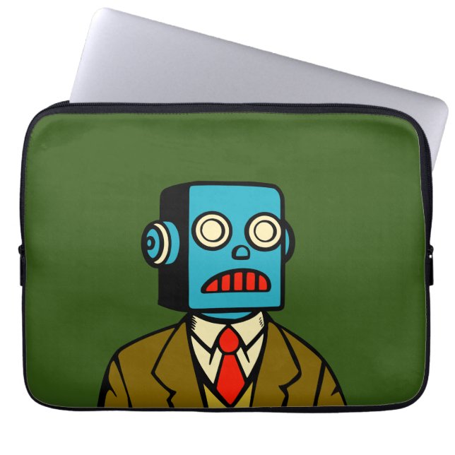 Housse Pour Ordinateur Portable Robot bleu (Devant)