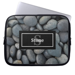 Housse Pour Ordinateur Portable Rochers fluviaux avec nom et monogramme