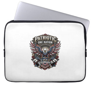 Housse Pour Ordinateur Portable Rock Patriotique Aigle Crête Musique Rock Métal Pa