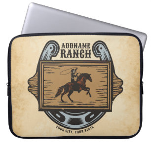 Housse Pour Ordinateur Portable Roping Cowboy AJOUTER LE NOM Western Family Horse