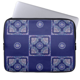Housse Pour Ordinateur Portable Rosace bleue