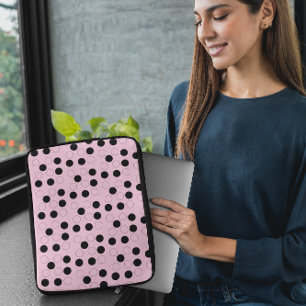 Housse Pour Ordinateur Portable Rose avec cercles