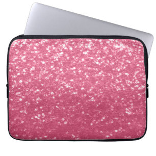 Housse Pour Ordinateur Portable Rose faux paillettes scintillantes rose clair