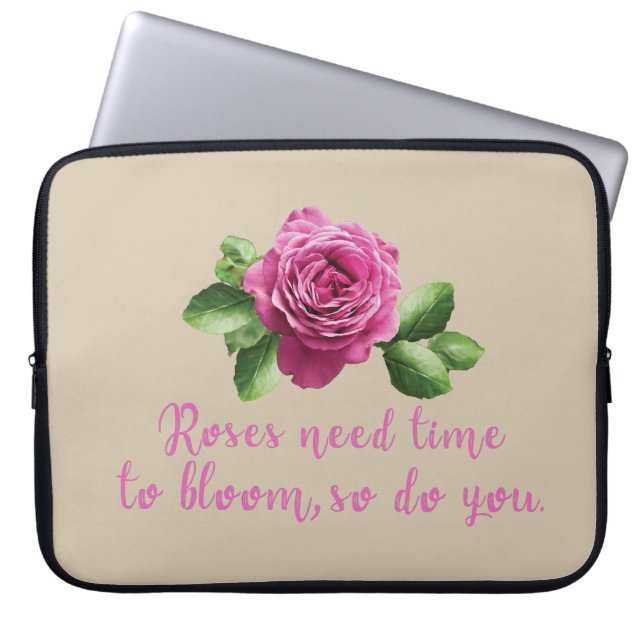 Housse Pour Ordinateur Portable rose fleuri rose pourpre (Devant)