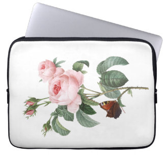 Housse Pour Ordinateur Portable Rose rose et papillon