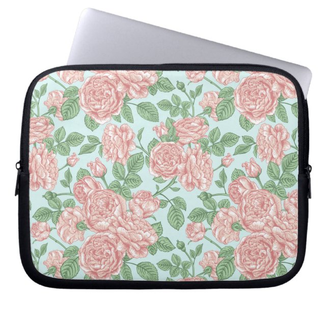 Housse Pour Ordinateur Portable Rose rose Jardin Bouquet Motif (Devant)