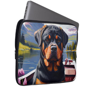 Housse Pour Ordinateur Portable Rottweiler sur une pédale : une aventure Pittoresq