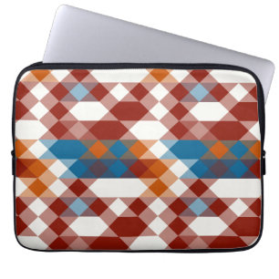Housse Pour Ordinateur Portable rouge blanc bleu et orange géométrique
