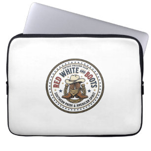 Housse Pour Ordinateur Portable Rouge Blanc Et Bottes Patriotique Patriotique Sud