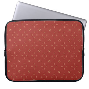 Housse Pour Ordinateur Portable Rouge Soleil Zinnia Doré