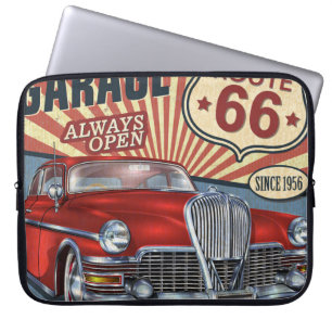 Housse Pour Ordinateur Portable Route vintage 66 Poster rétro Garage avec retro ca