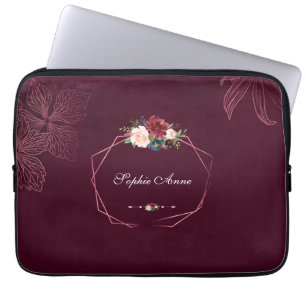 Housse Pour Ordinateur Portable Royal Bourgogne Floral géométrique