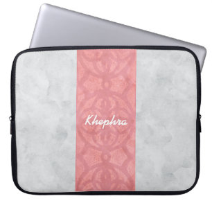 Housse Pour Ordinateur Portable Ruddy rose Batik gris Aquarelle Nom