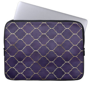 Housse Pour Ordinateur Portable Rythmes royaux : Géométrie marocaine violette