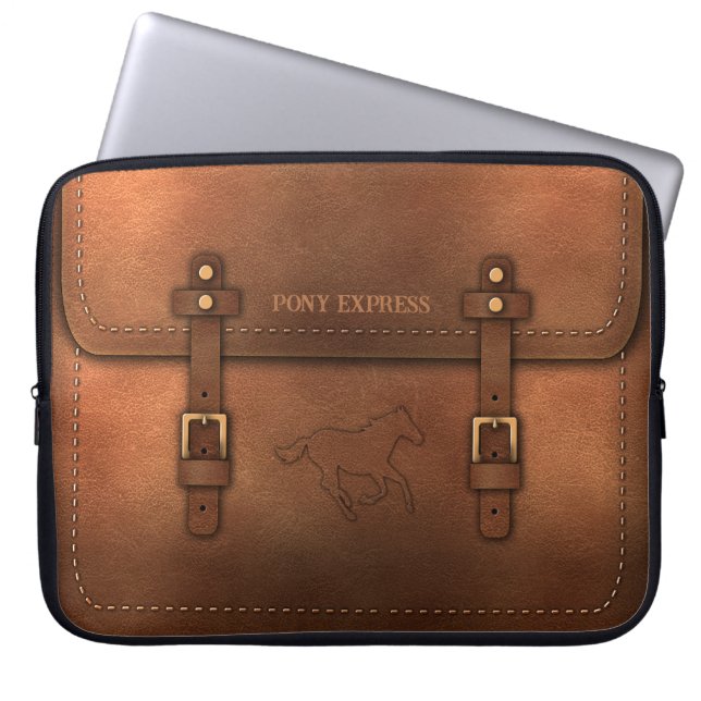 Housse Pour Ordinateur Portable Sacoche aspect cuir du Pony Express (Devant)