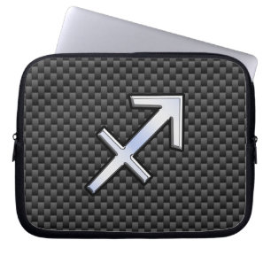 Housse Pour Ordinateur Portable Sagittarius SIGNE Zodiaque Style fibre de carbone