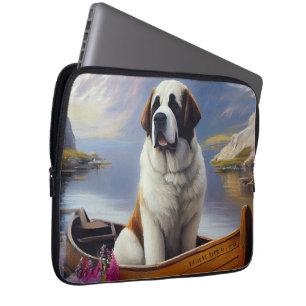 Housse Pour Ordinateur Portable Saint Bernard à la pagaie : Une aventure Pittoresq